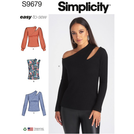 Bluse m/åben skulder Simplicity snitmønster S9679