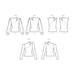 Bluse m/åben skulder PLUSMODE  Simplicity snitmønster S9680
