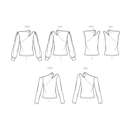 Bluse m/åben skulder PLUSMODE  Simplicity snitmønster S9680