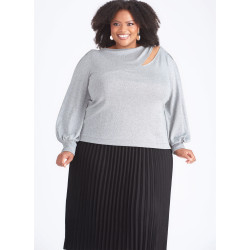 Bluse m/åben skulder PLUSMODE  Simplicity snitmønster S9680