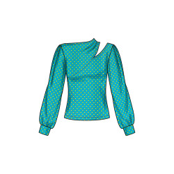 Bluse m/åben skulder PLUSMODE  Simplicity snitmønster S9680