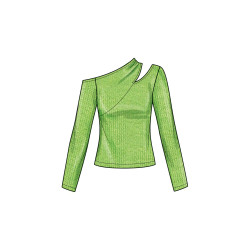 Bluse m/åben skulder PLUSMODE  Simplicity snitmønster S9680
