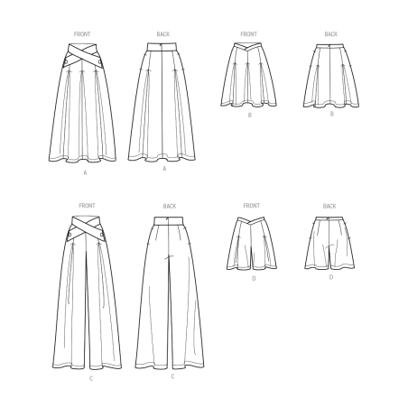 Nederdel bukser og shorts Simplicity snitmønster S9682