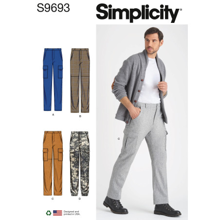 Herre bukser  også plusmode Simplicity snitmønster S9693