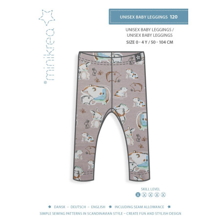 Unisex baby leggings Minikrea snitmønster 120