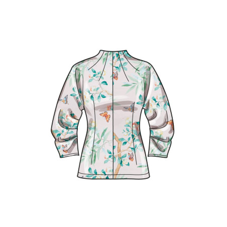 Bluse m/høj hals Simplicity snitmønster 9705 easy