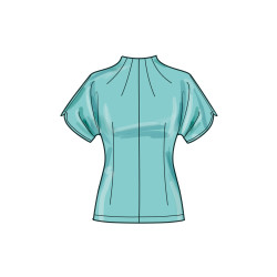 Bluse m/høj hals Simplicity snitmønster 9705 easy