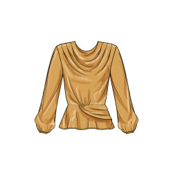 Bluse m/vandfald også plusmode  Simplicity snitmønster 9706