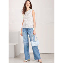 Bluse m/vandfald også plusmode  Simplicity snitmønster 9706