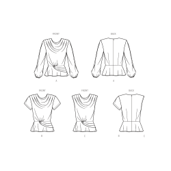 Bluse m/vandfald også plusmode  Simplicity snitmønster 9706