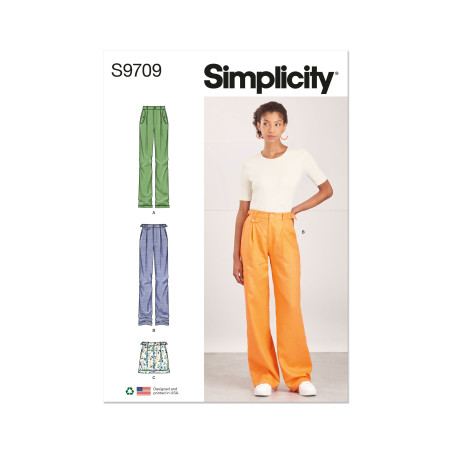 Bukser og shorts Simplicity snitmønster 9709