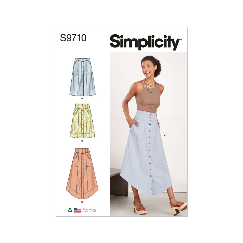 Nederdel m/høj talje også plusmode  Simplicity snitmønster 9710