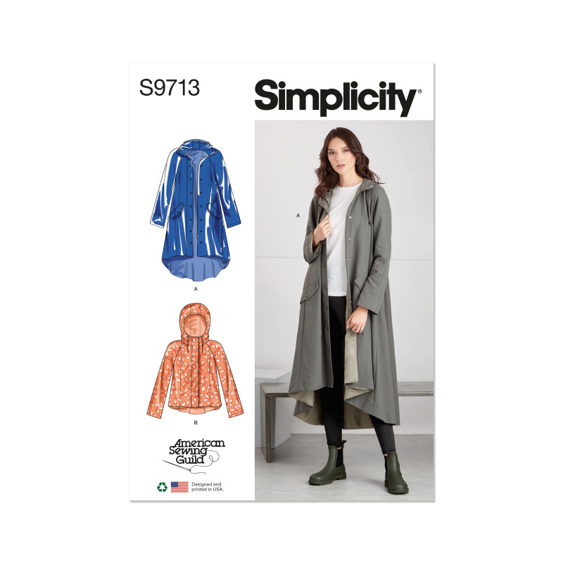 Jakke m/hætte også plusmode  Simplicity snitmønster 9713