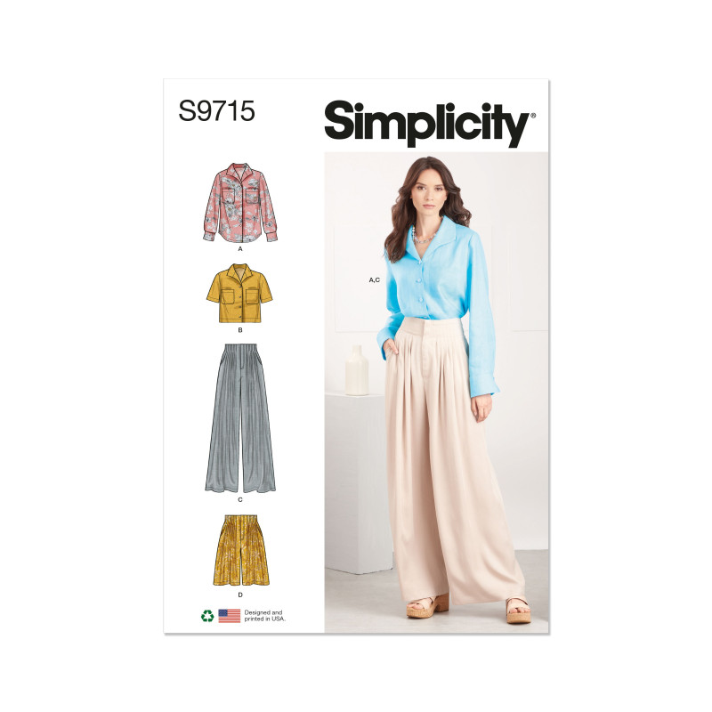 Skjorte og bukser også plusmode Simplicity snitmønster 9715