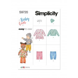 Babytøj dreng/pige Simplicity snitmønster 9720 A