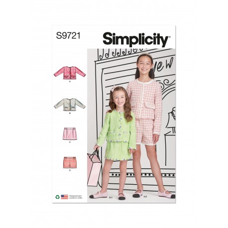 Pigetøj nederdel og jakke Simplicity snitmønster 9721
