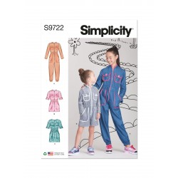 Heldragt og kjole pigetøj Simplicity snitmønster 9722