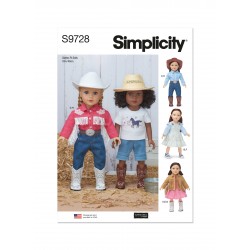 Dukketøj til 46 cm dukke Simplicity snitmønster 9728os