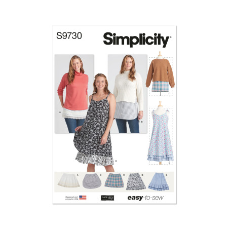 Skørt til lag på lag Simplicity snitmønster 9730 A
