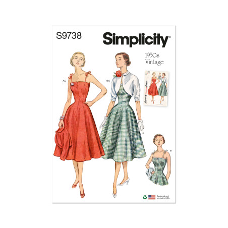 1950´vintage Kjole og bolero Simplicity snitmønster 9738