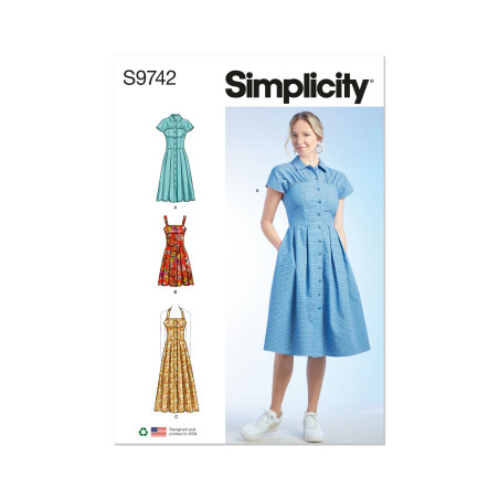 Kjole Simplicity snitmønster 9742