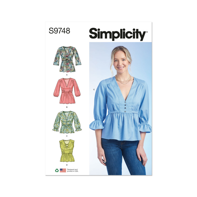 Bluse Simplicity snitmønster 9748