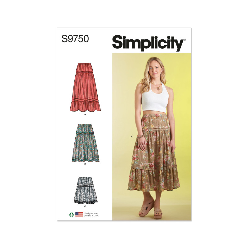 Nederdel også plusmode Simplicity snitmønster 9750