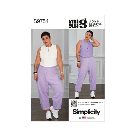 Cargo bukser og top også plusmode Simplicity snitmønster 9754