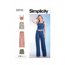 Bukser nederdel og top Simplicity snitmønster 9755