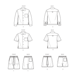 Herreskjorte og shorts også  Simplicity snitmønster 9758