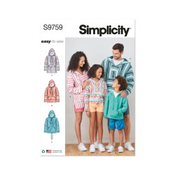 Hoddie til hele familien Simplicity snitmønster 9759 A
