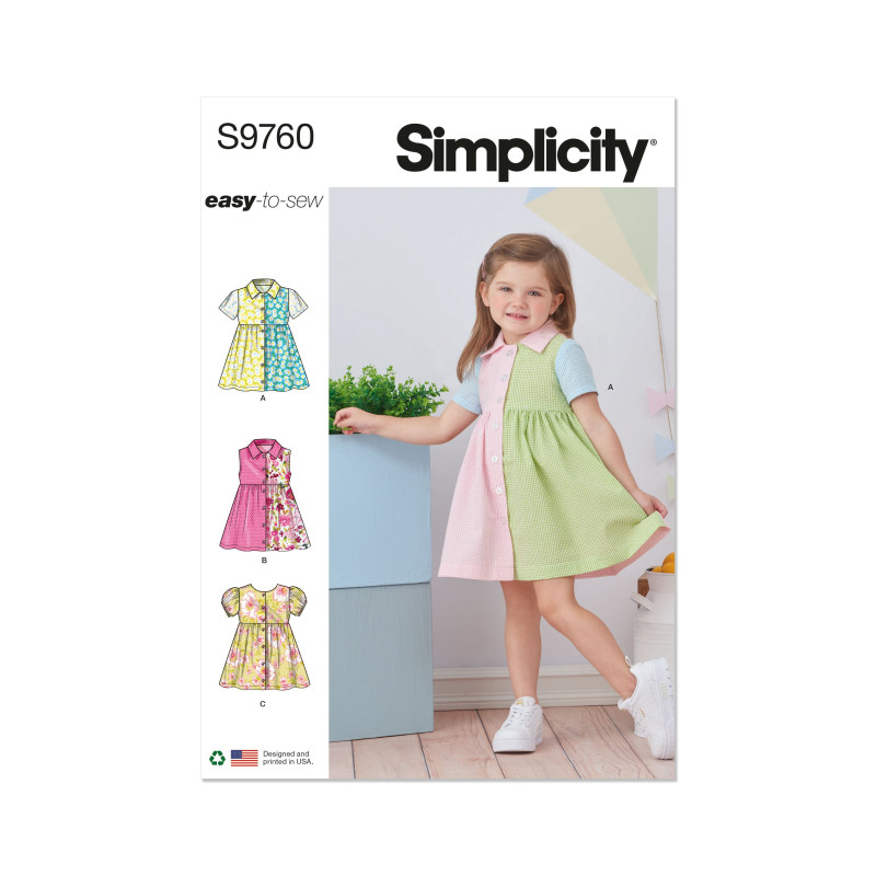 Pigekjole gennemknappet Simplicity snitmønster 9760 A