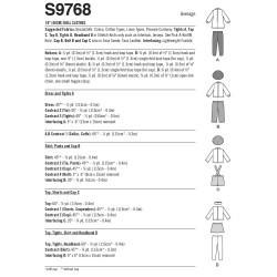 Dukketøj til 46 cm dukke Simplicity snitmønster 9768 os