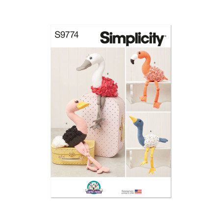 Tøjdyr Fugl Simplicity snitmønster 9774 os