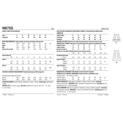 Nederdel m/læg New Look snitmønster N6755easy