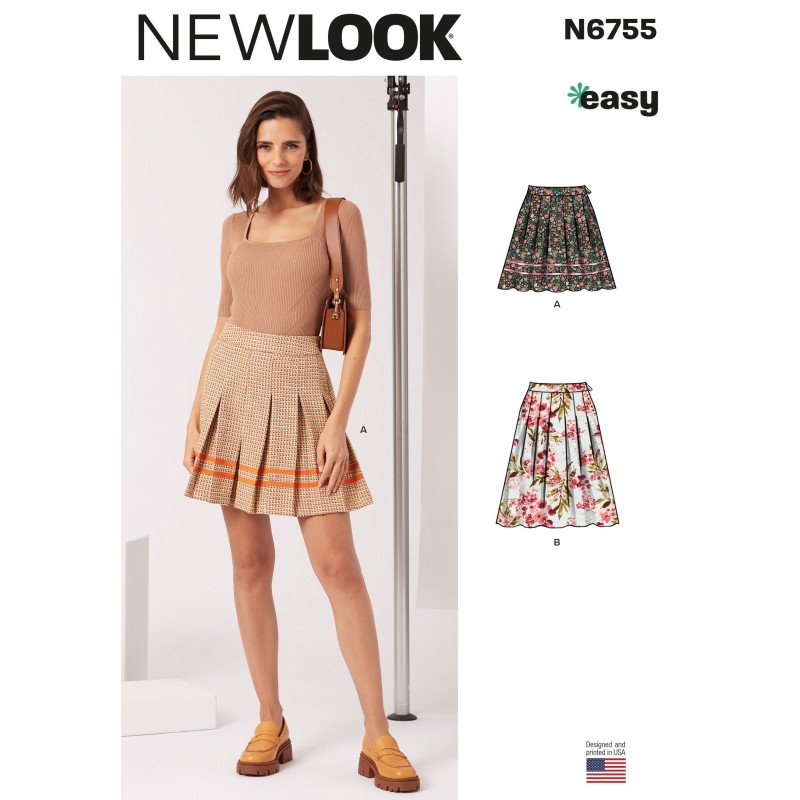 Nederdel m/læg New Look snitmønster N6755easy