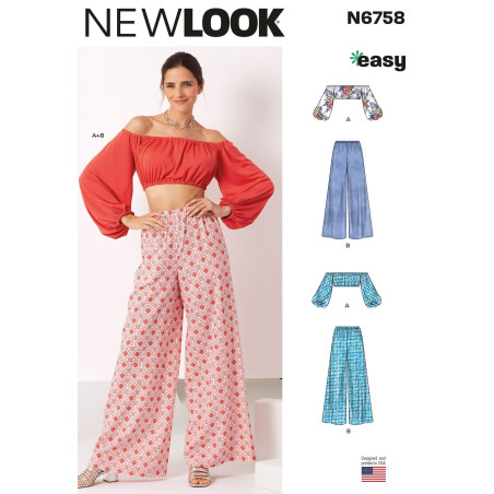 Kort top og bukser New look snitmønster N6758 easy