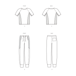 T-shirt og joggingbukser herre/drengetøj New look snitmønster N6760 easy