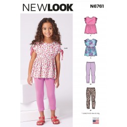 Tunika og leggings pigetøj New look snitmønster N6761