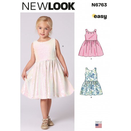 Pigetøj kjole New look snitmønster N6763 easy