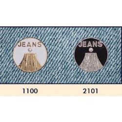 17 mm Patent knap Jeans i sølv eller guld