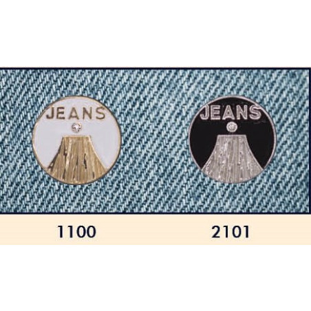 17 mm Patent knap Jeans  i sølv eller guld