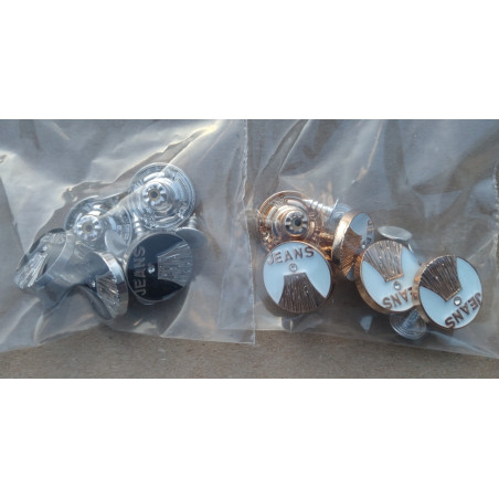 17 mm Patent knap Jeans  5 stk.