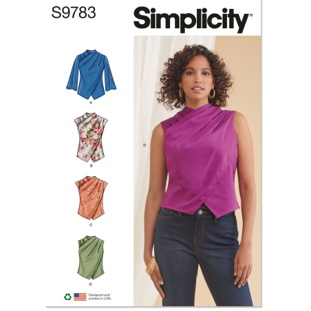 Bluse m/detaljer Simplicity snitmønster 9783
