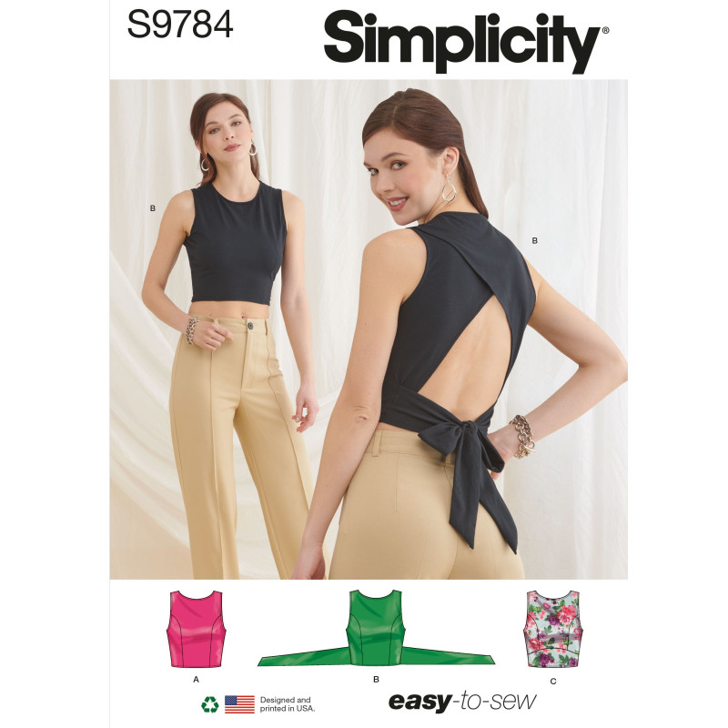 Top m/åben ryg Simplicity snitmønster 9784 A easy
