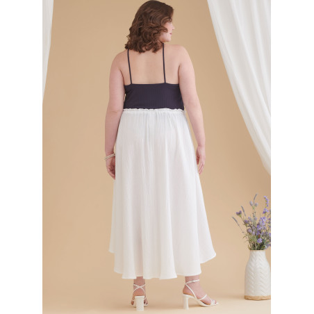Nederdel  gennemknappet plusmode  Simplicity snitmønster 9786 easy