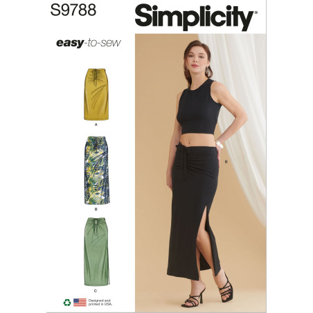Nederdel slank model Simplicity snitmønster 9788 A easy