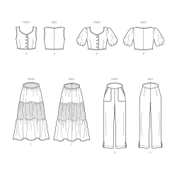 Bluse bukser og nederdel Simplicity snitmønster 9791