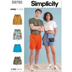 Herre/dame shorts Simplicity snitmønster 9795 A