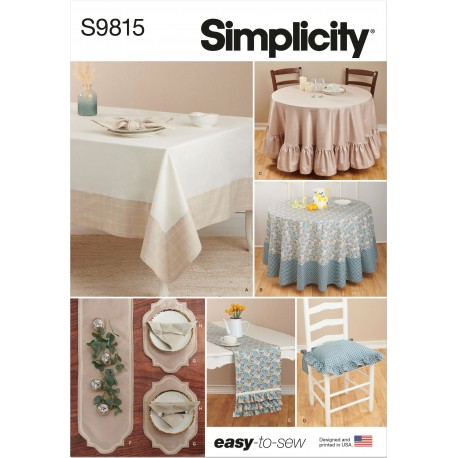 Div. og dekorationer til bordet Simplicity snitmønster 9815 OS